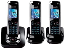 Panasonic KX-TG8423EB Colour DECT Trio Telephone with Answer Machine - Black