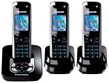 Panasonic KX-TG8423EB Colour DECT Trio Telephone with Answer Machine - Black