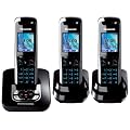 Panasonic KX-TG8423EB Colour DECT Trio Telephone with Answer Machine - Black