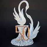 50th Anniversary Wedding Cake Topper with Swans