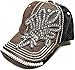 Womens Olive & Pique Two Tone Baseball Cap Extra Fancy Rhinestone Fleur de Lis