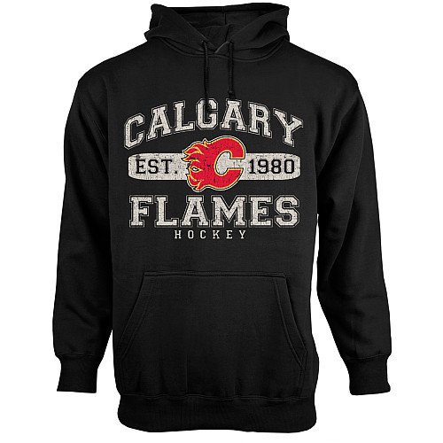 Old Time Hockey Calgary Flames Youth Cleric Hooded Sweatshirt Medium