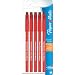 Paper Mate Erasermate Stick Medium Tip Ballpoint Pens, 5 Red Ink Pens (3173558PP)