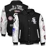 Chicago White Sox Black-White 3-Time World Series Champions Commemorative Wool-Leather Jacket