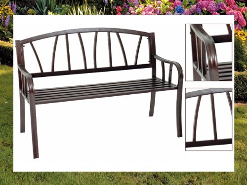 Gartenbank Hyde Bank Metall unterverzinkt braun Antik Look Sitzbank Eisen