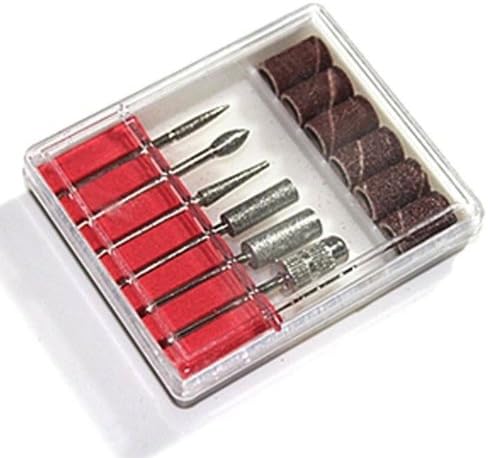 Fenheus Nail Art 6 Drill File Bits Set Tool for Acrylic Manicure Electric Machine Carver