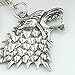Beauty Clubs Thrones House Stark Head 3D Metal Keyring Keychain Silver Color