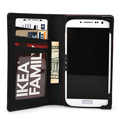 Cooper Cases(TM) PIX Gionee Ctrl V4/V5, Elife E3/E5, Pioneer P4 Smartphone Wallet Case in Black (Compatibility w/ iOS/Android/Windows; Scratch/Water-resistant Cover; Rear-camera Access)