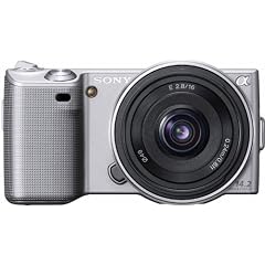 Sony NEX-5AS Systemkamera (14 Megapixel, Live View, Full HD Videoaufnahme) Kit silber inklusive 16mm Objektiv