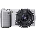 Sony NEX-5AS Systemkamera (14 Megapixel, Live View, Full HD Videoaufnahme) Kit silber inklusive 16mm Objektiv