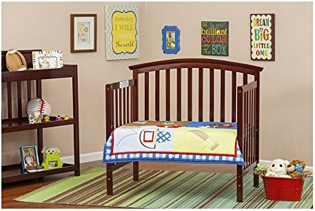 Dream On Me Eden 4 in 1 Convertible Mini Crib, Cherry
