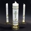 3-pc Wedding Candle Set with Brass Base - Gold Finish
