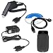 Rapid Car Charger + Home Travel Charger + Sync USB Data Cable + Black Carrying Pouch Case for Sony Ericsson W760, W760a, W518, W518a