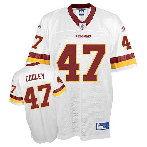 Chris Cooley Jersey: Reebok White Replica #47 Washington Redskins Jersey - Medium