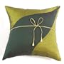 Handmade Deluxe Two-Tone Cushion Cover / Pillow Sham With Abstract Motif In Light And Dark Green