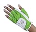 Lady Classic Women's Mesh Half Finger Golf Glove | Cabretta Leather Palm, Breathable Mesh Back, Flexible Grip, Long-Lasting with Removable Ball Marker – Left Hand/Green & White/M