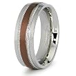 7.5mm Stainless Steel Men's Ring with Espresso Plated Center (Sizes 8-12)