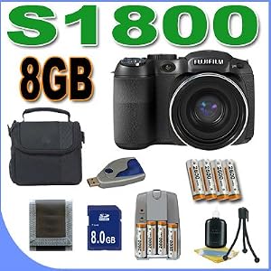Fujifilm FinePix S1800 12 MP Digital Camera w  18x Wide Angle Dual IS Optical Zoom... by Fuji
