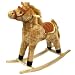 HAPPY TRAILST Horse Plush Rocking Horse - Wooden Rocker
