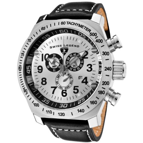 Mens SL Pilot Chronograph Black Leather