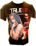 True Blood Mens T-Shirt - Comic Art Style Sookie, Eric and Bill on Black