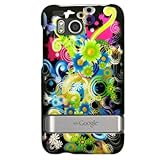 Hard Snap on Plastic RUBBERIZED With RAINBOW FLOWERS Design Sleeve Faceplat ....