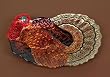 Pack of 3 Nature's Peace Thanksgiving Turkey Glass Serving Platters 15.25"
