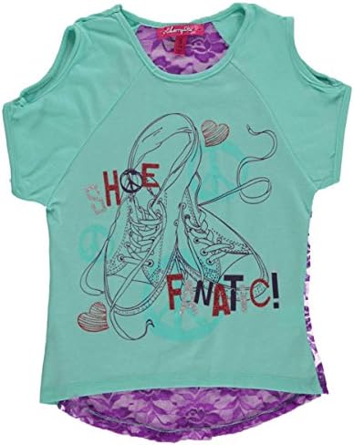 Cherry Stix Big Girls' "Shoe Fanatic" T-Shirt - mint, 10 - 12