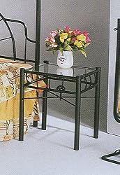 Modern Style Black Iron Wrought Metal Night Stand