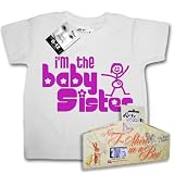 Dirty Fingers T-shirt in a box - I'm the Baby Sister - White, 0-6 months