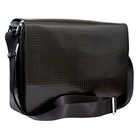 Fendi Printed Black Leather Large Messenger Bag 7VA195-XBU-F0XB8