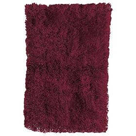 Standard Flokati Area Rug, 8'x10', BURGUNDY