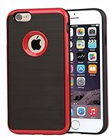 Iphone 6S Case,Iphone 6 4.7 Case, LUOLNH [Shock-Absorption] Hybrid Dual Layer Protective Case,Drop Protection [Brushed Metal Texture] cover for Apple Iphone 6 6S 4.7 (Red) from LUOLNH
