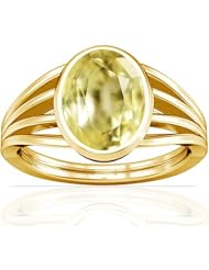 14K Yellow Gold Oval Cut Yellow Sapphire Womens Astrological Ring