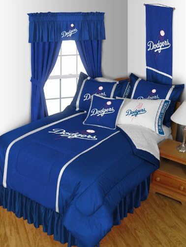 Los Angeles Dodgers 8 Pc QUEEN Comforter Set (Comforter, 1 Flat Sheet, 1 Fitted Sheet, 2 Pillow Cases, 2 Shams, 1 Bedskirt) SAVE BIG ON BUNDLING!