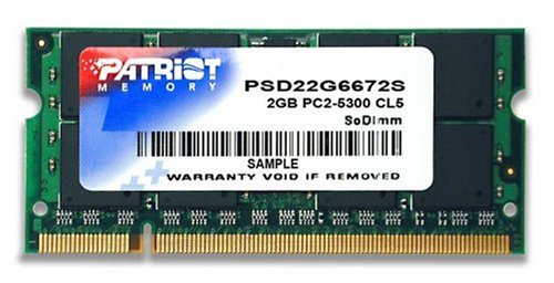 Patriot PSD22G6672S Signature PC2-5300 DDR2 667MHz 2GB SODIMM CAS 5 Module (Green)