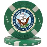 U.S. NAVY on Green Big Slick Texas Hold'em Poker Chip