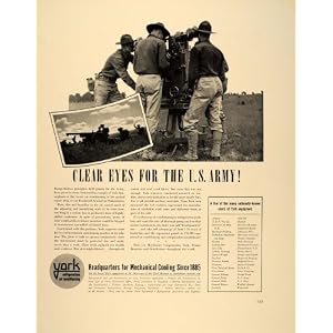 1940 Ad York Air Conditioning U S Army Range Finder Gun - Original Print Ad