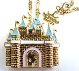 Disney Couture 14K Gold Plated Magic Castle Necklace - As Seen On Nicole Riche * We Do NOT Ship To Australia And Japan *