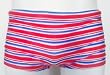 Mens Square Cut Brief with Adjustable Elastic Drawstring Waist. Front Lined. Red/White/Blue Stripe in Sizes S(28-30) - XL(40-42)