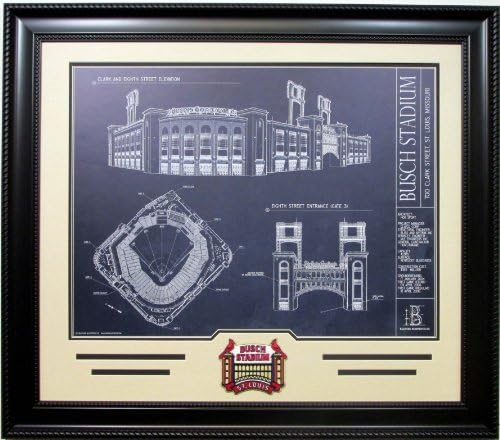 St. Louis Cardinals Busch Stadium Framed Blueprint