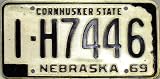 Nebraska 69 Cornhusker State License Plate