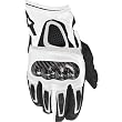Alpinestars Thunder Men's Textile Road Race Motorcycle Gloves w/ Free B&F Heart Sticker Bundle - White/Black