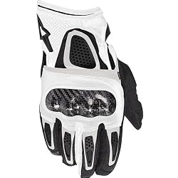 Alpinestars Thunder Men's Textile Road Race Motorcycle Gloves - White/Black