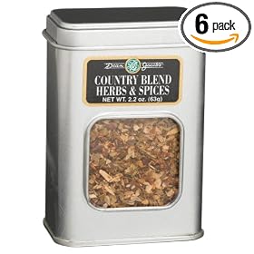Dean Jacobs Country Blend Herbs and Spices , 2.2-Ounce Tins (Pack of 6) by Dean Jacobs
