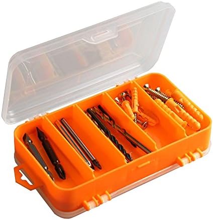 Double Open Portable Parts Storage Box Hardware Tool Organizer Box, Jewelry/ Beads Storage Case, Plastic, Orange
