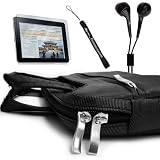 Premium Protective Jacket Shoulder Bag for Apple iPad 3G tablet/Wifi model 16GB, 32GB, 64GB + Includes a 4-inch eBigValue (TM) Determination Hand Strap + Includes Anti Glare Screen protector + Hi-Fi Noise - Reducing Ear Buds Earphones for iPad 3.5 mm Jack