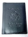 Blue Leather USA Embossed Passport Holder Cover