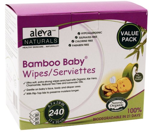 Bamboo Baby Natural Baby Wipes 3 Pack by Aleva Naturals