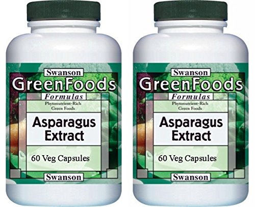 Swanson GreenFoods Asparagus Extract -- 2 Bottles each of 60 Vegetarian Capsules